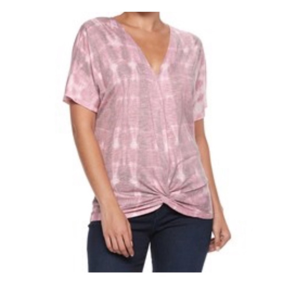 Juicy Couture Women’s Pink Knot Front Tee Shirt Size L